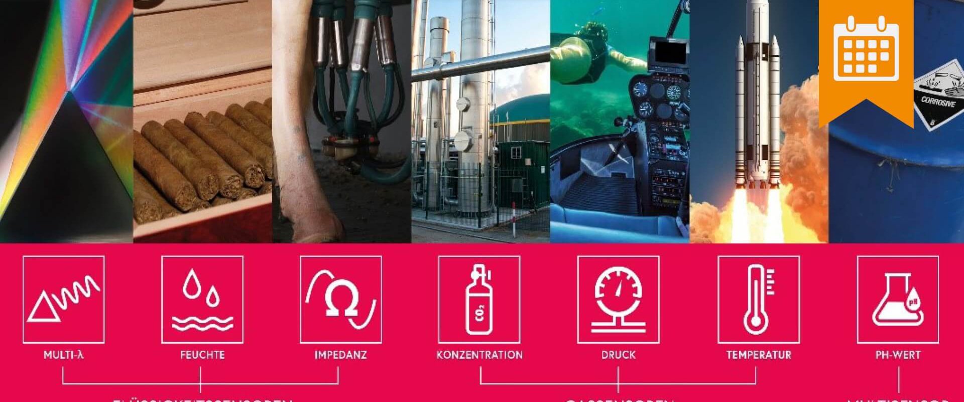HIPS Infografik, Flüssigkeitssensoren (Multi-Delta, Feuchte, Impedanz), Gassensoren (Konzentration, Druck, Temperatur), Multisensor (ph-Wert)