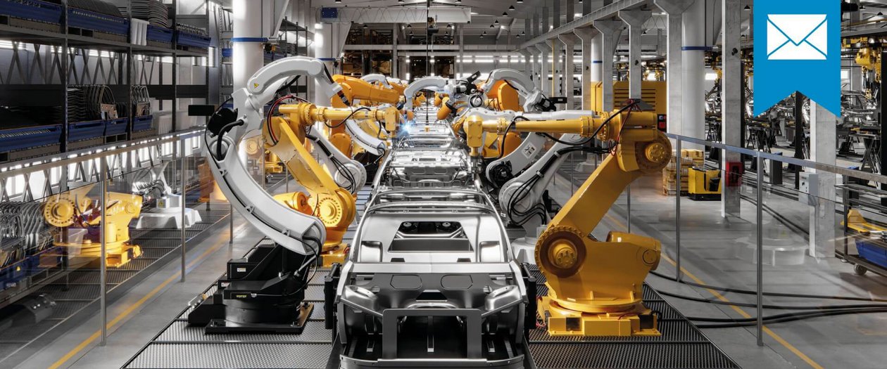 Zukunftsfond Automatisierte Maschinen in einer Automobil-Fabrik