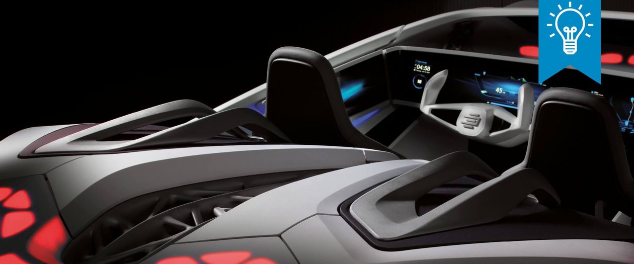 IZZI Cluster Inneres eines Cabrio-Auto-Konzeptes